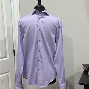 Lavender Calvin Klein Classic Long-Sleeve Dress Shirt